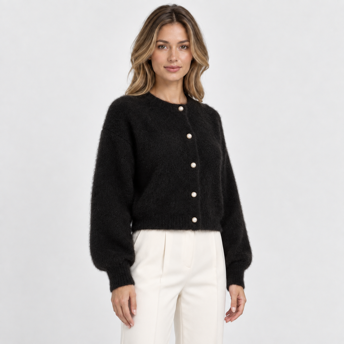 Women's Fluffy Knit Cardigan
