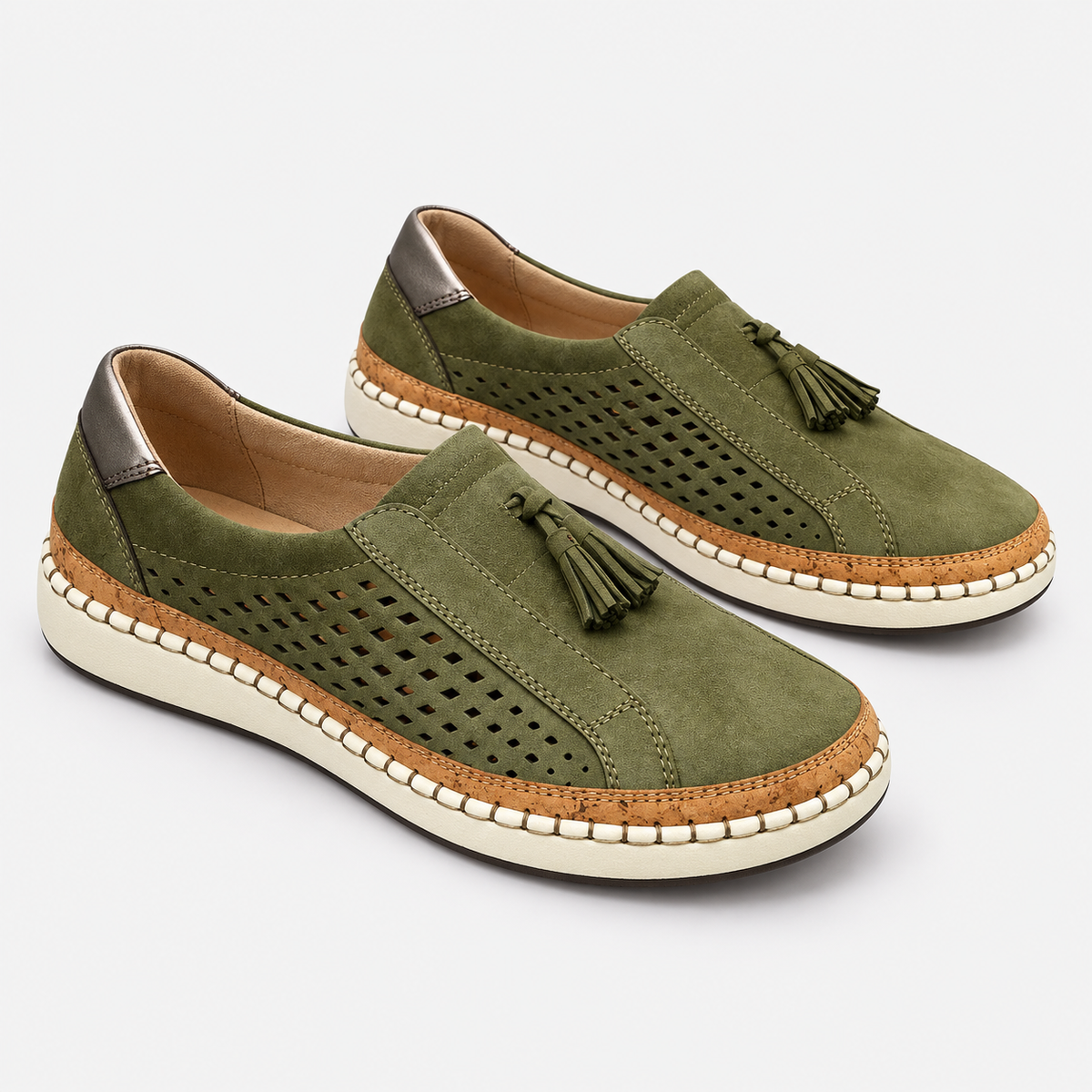Women's Woven Suede Orthopedic Comfort Slip-On Sneakers