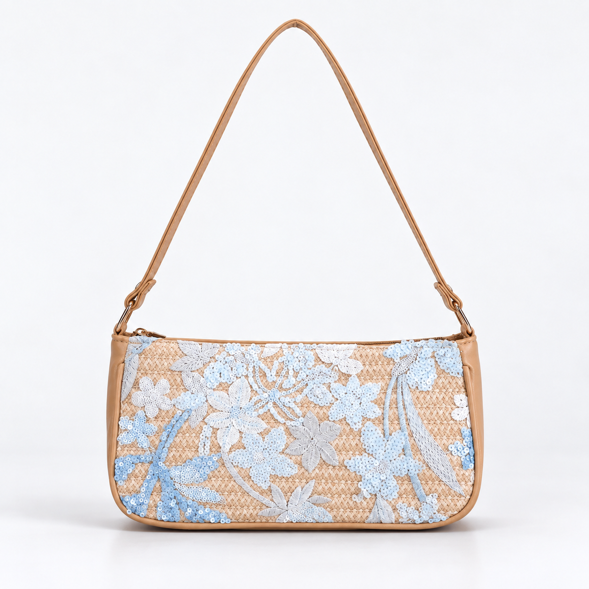 Floral Sequin Shoulder Bag — No. 3 — front view