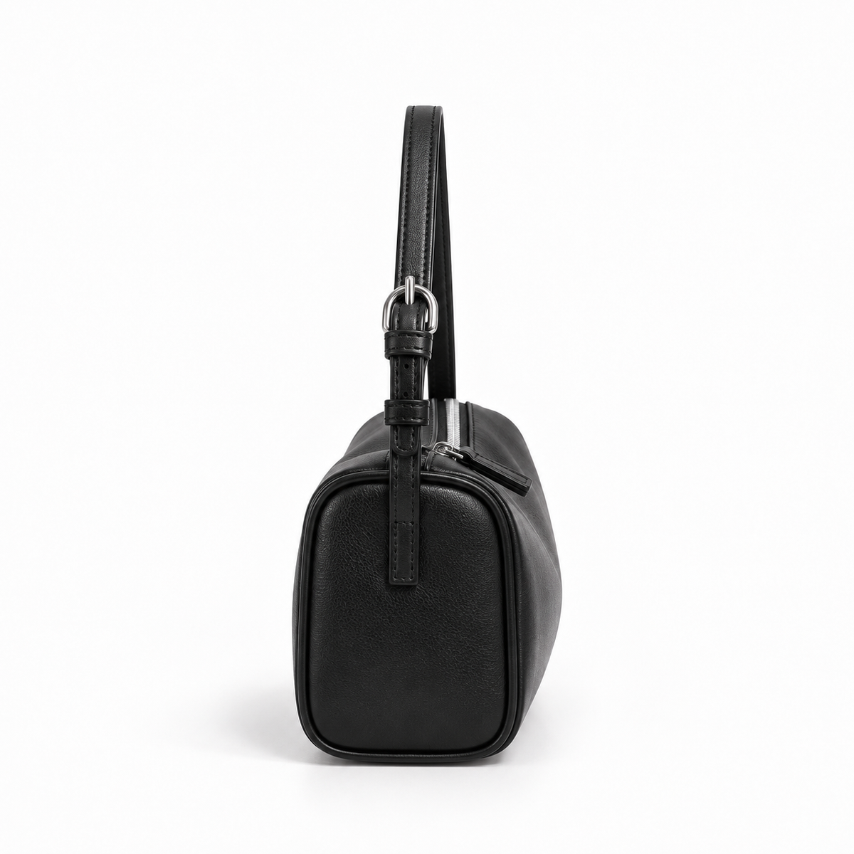 Mini Bowling Crossbody Bag — Black — side view