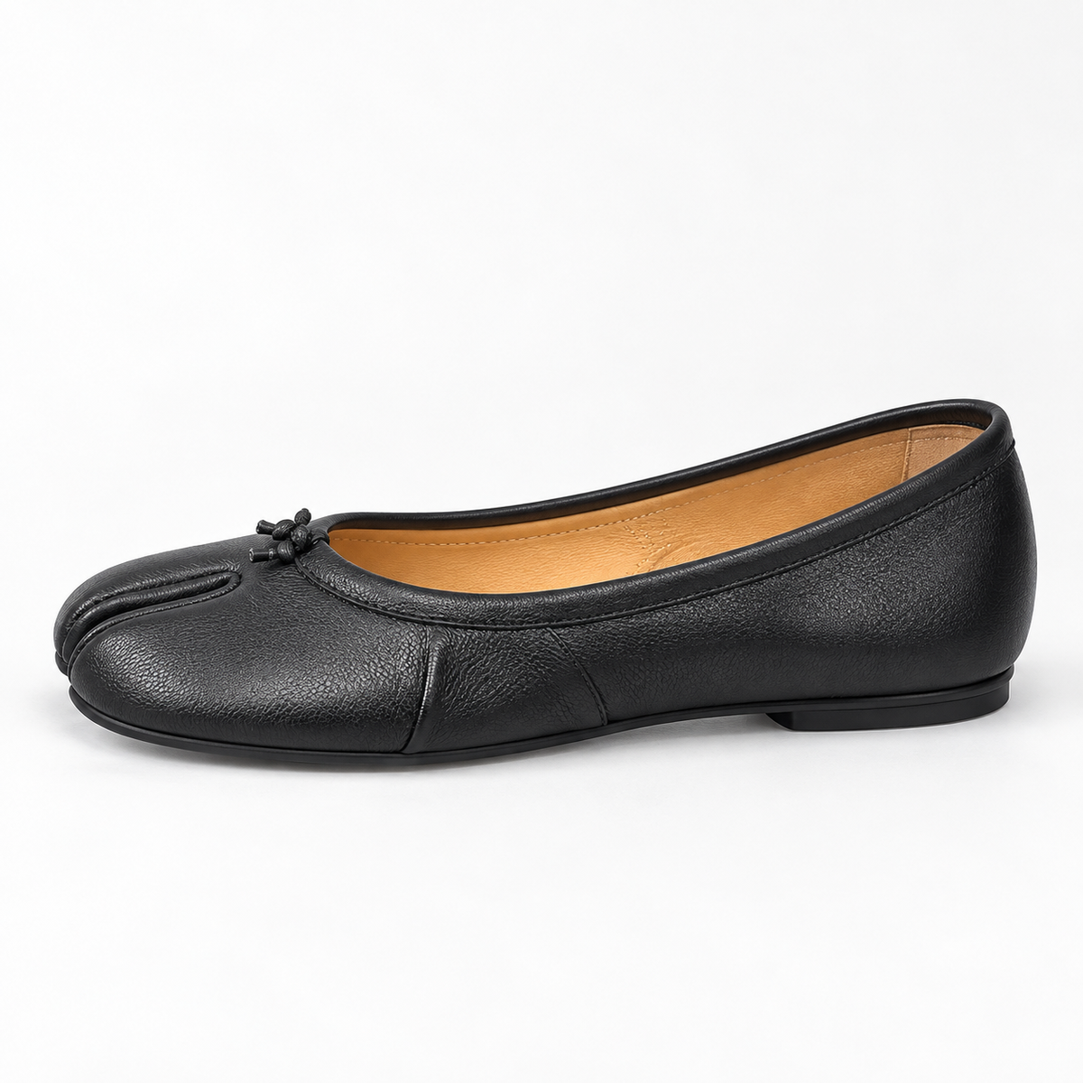 Split-Toe Ballet Flats — Black — front view