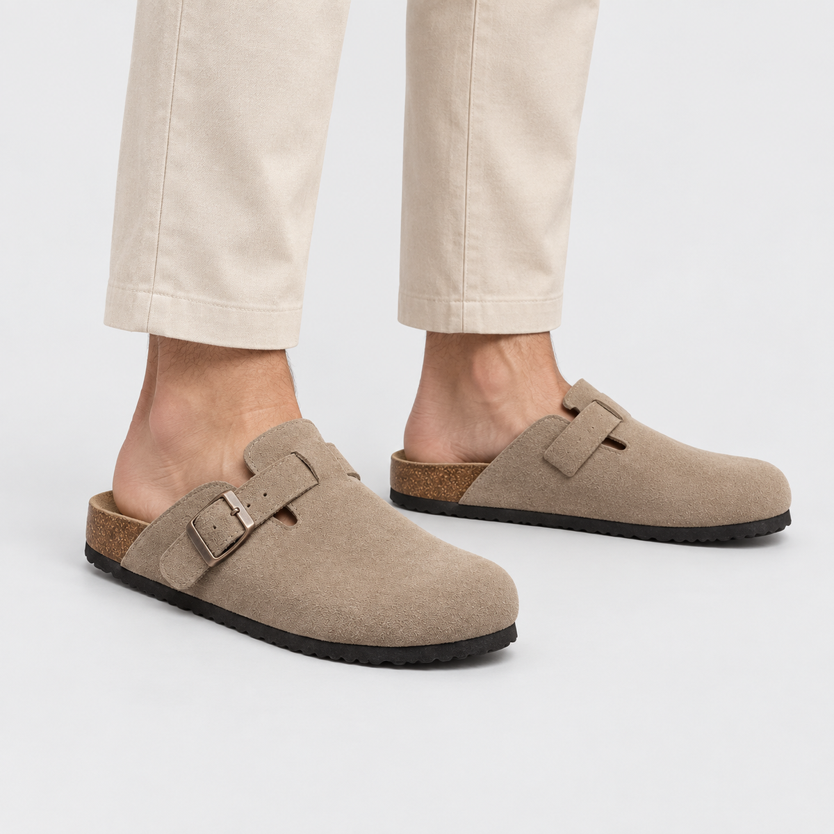 Mens Suede Clogs Slip On