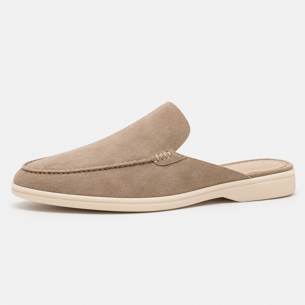 Men's Navy Suede Backless Mule Loafers