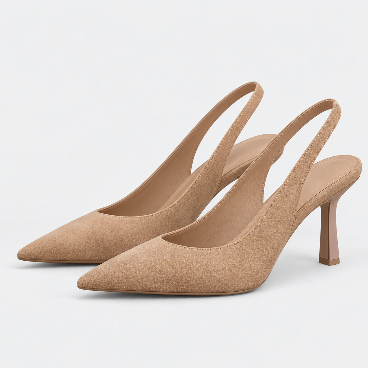 Women's Suede Pointed Toe Slingback Heels
