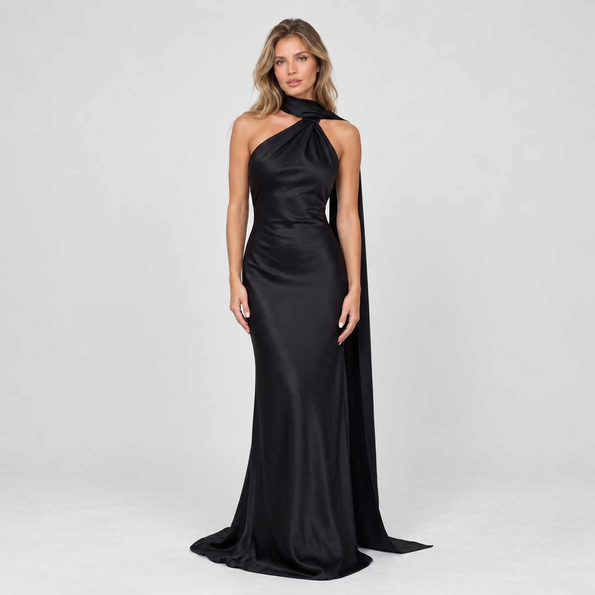 Satin Halter Maxi Dress