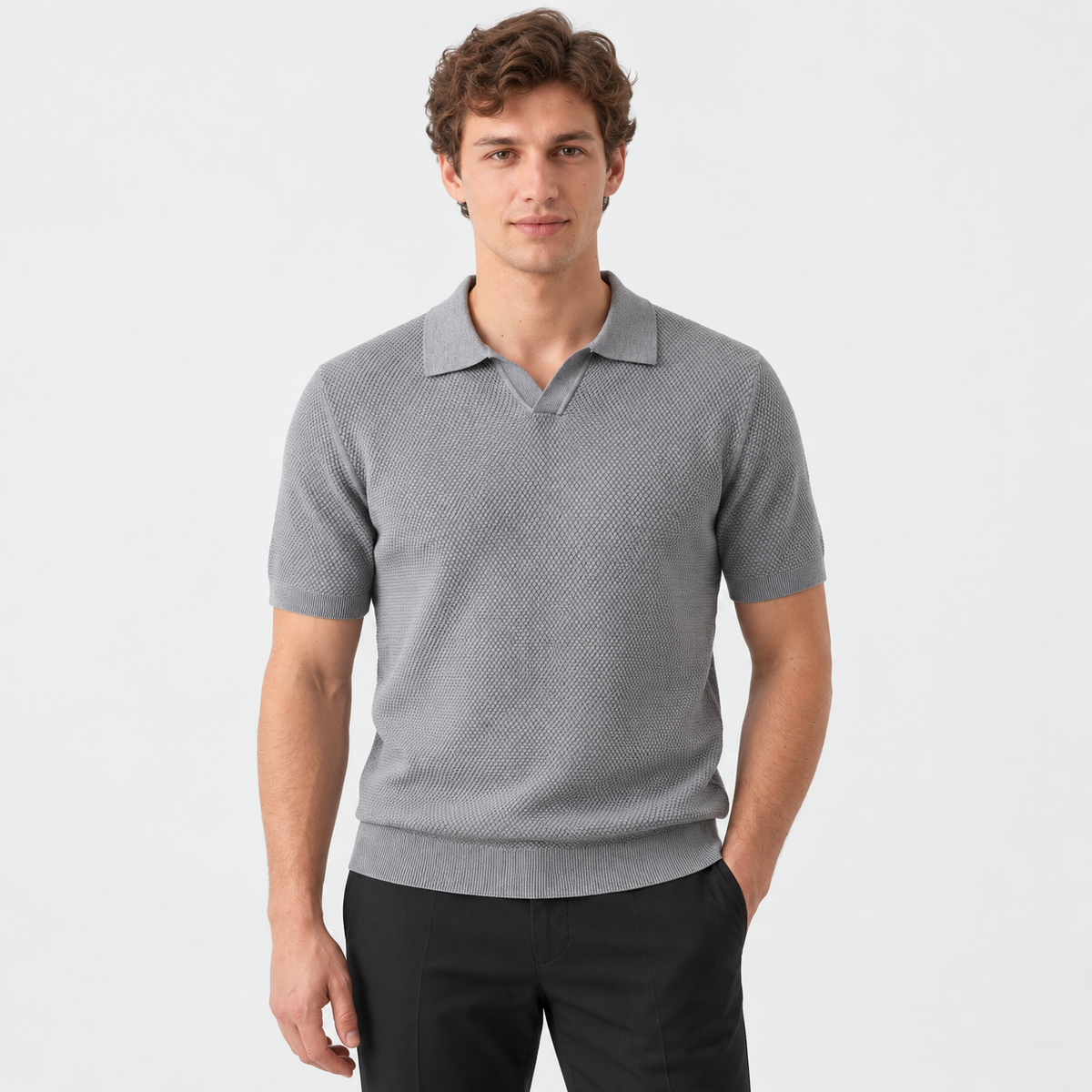 Mens Knitted Polo