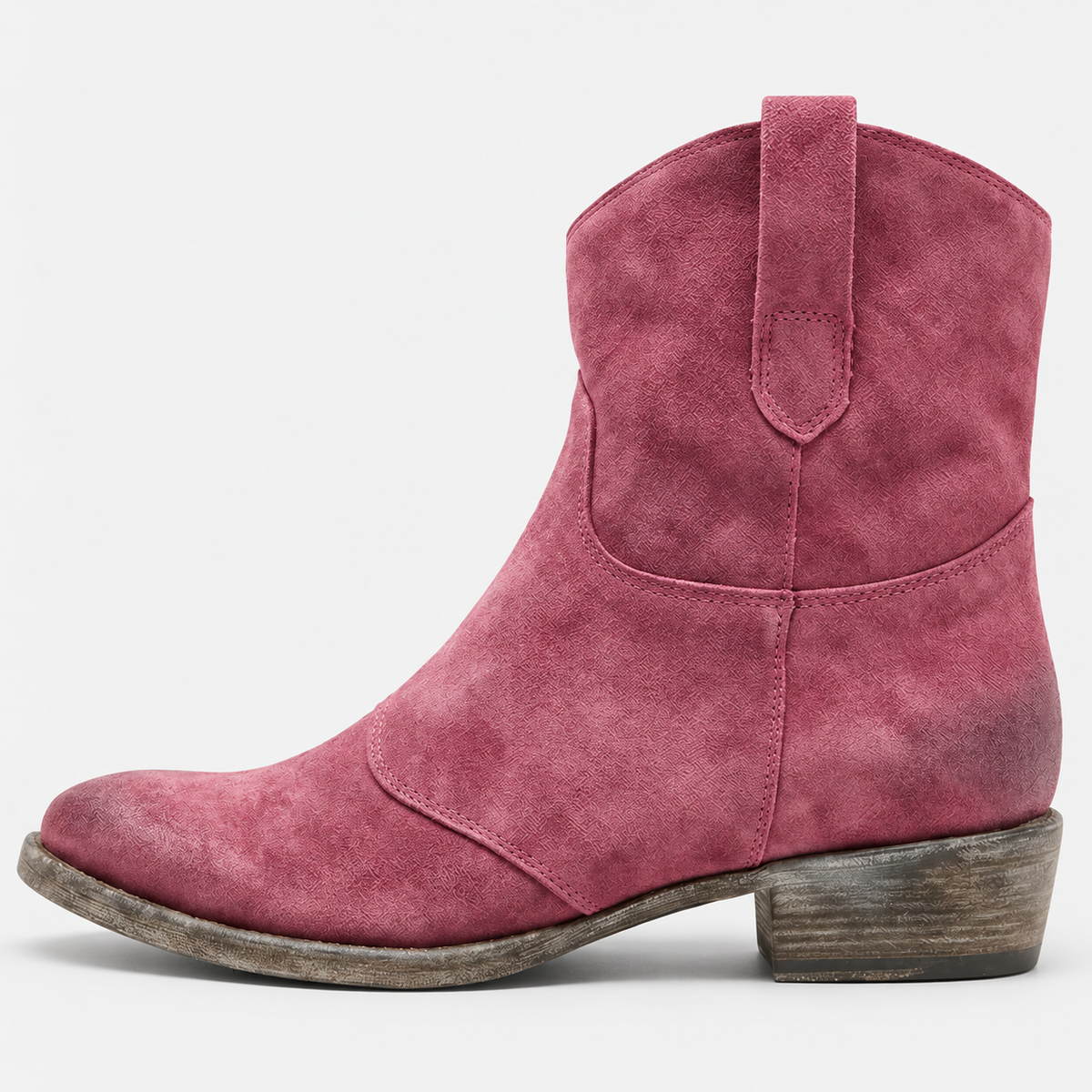 Women's Tan Suede Western Ankle Boots