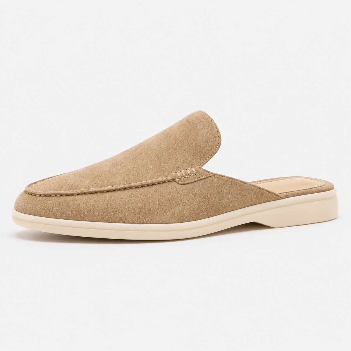 Men's Navy Suede Backless Mule Loafers
