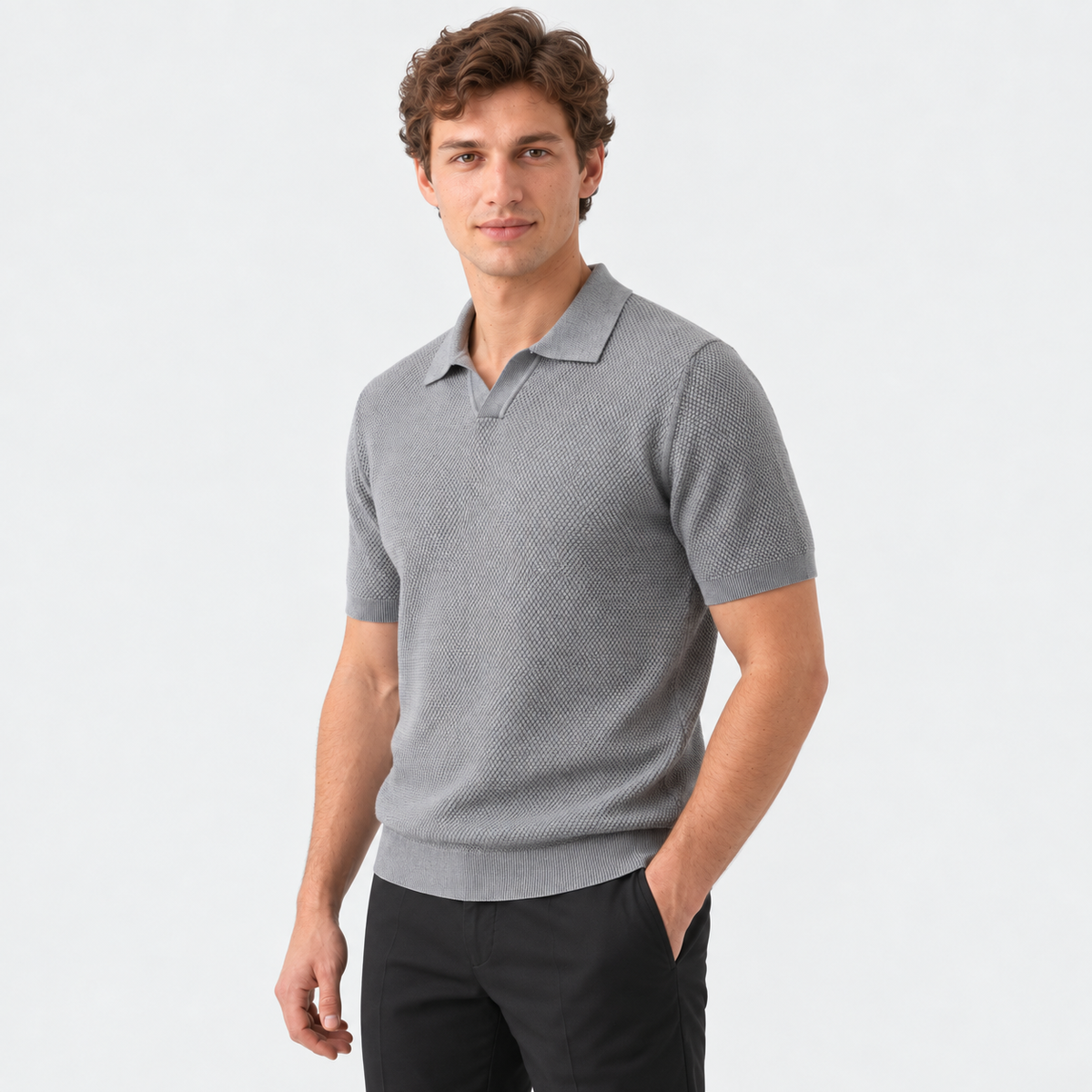 Mens Knitted Polo