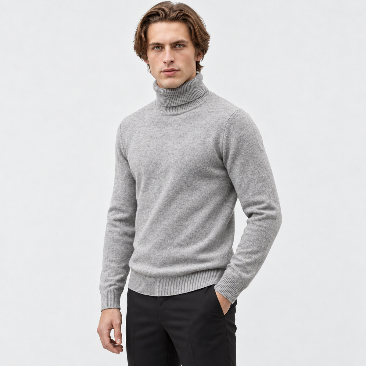 Mens Turtleneck Sweater -  Roll Neck Skivvy