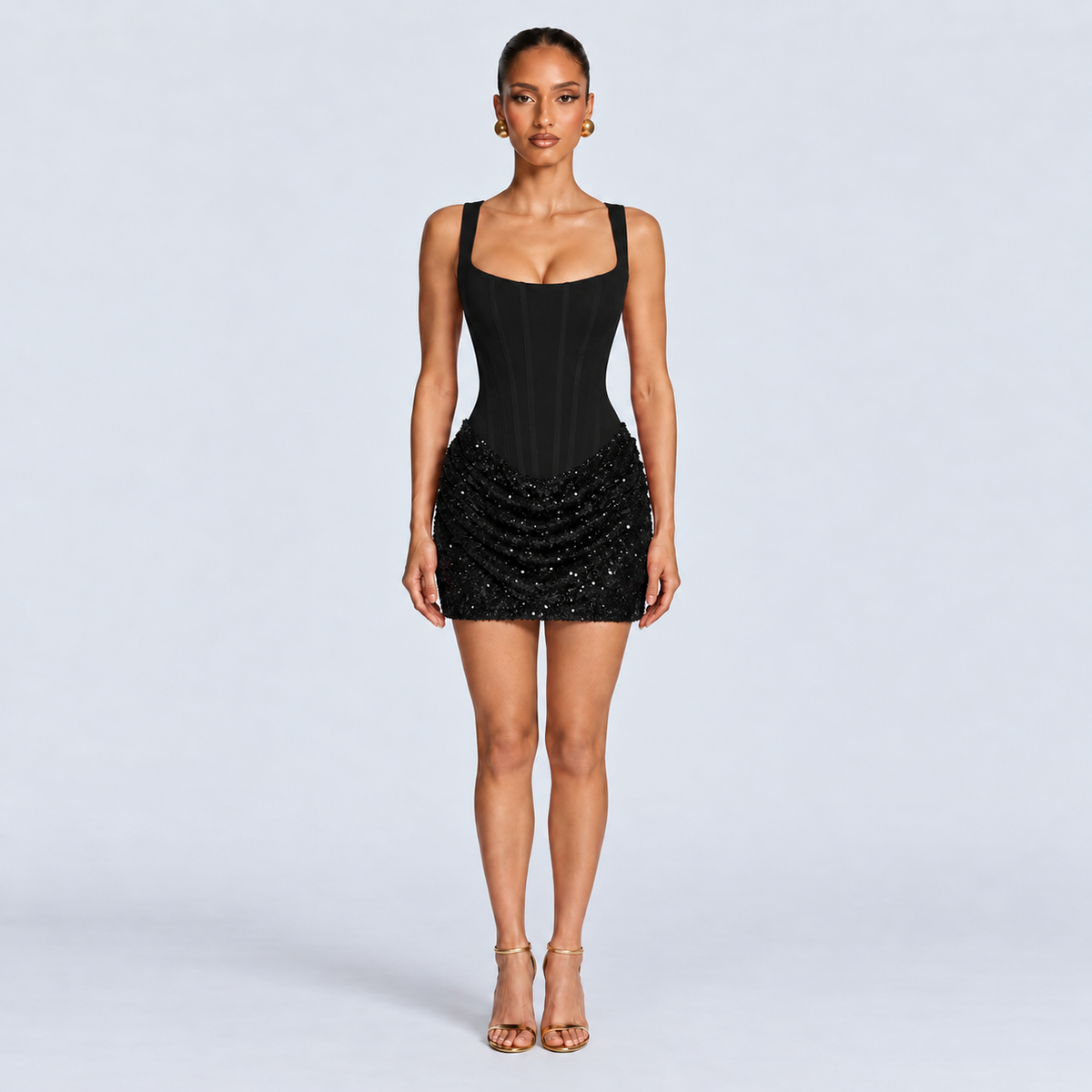 Women's Sequin Corset Mini Dress