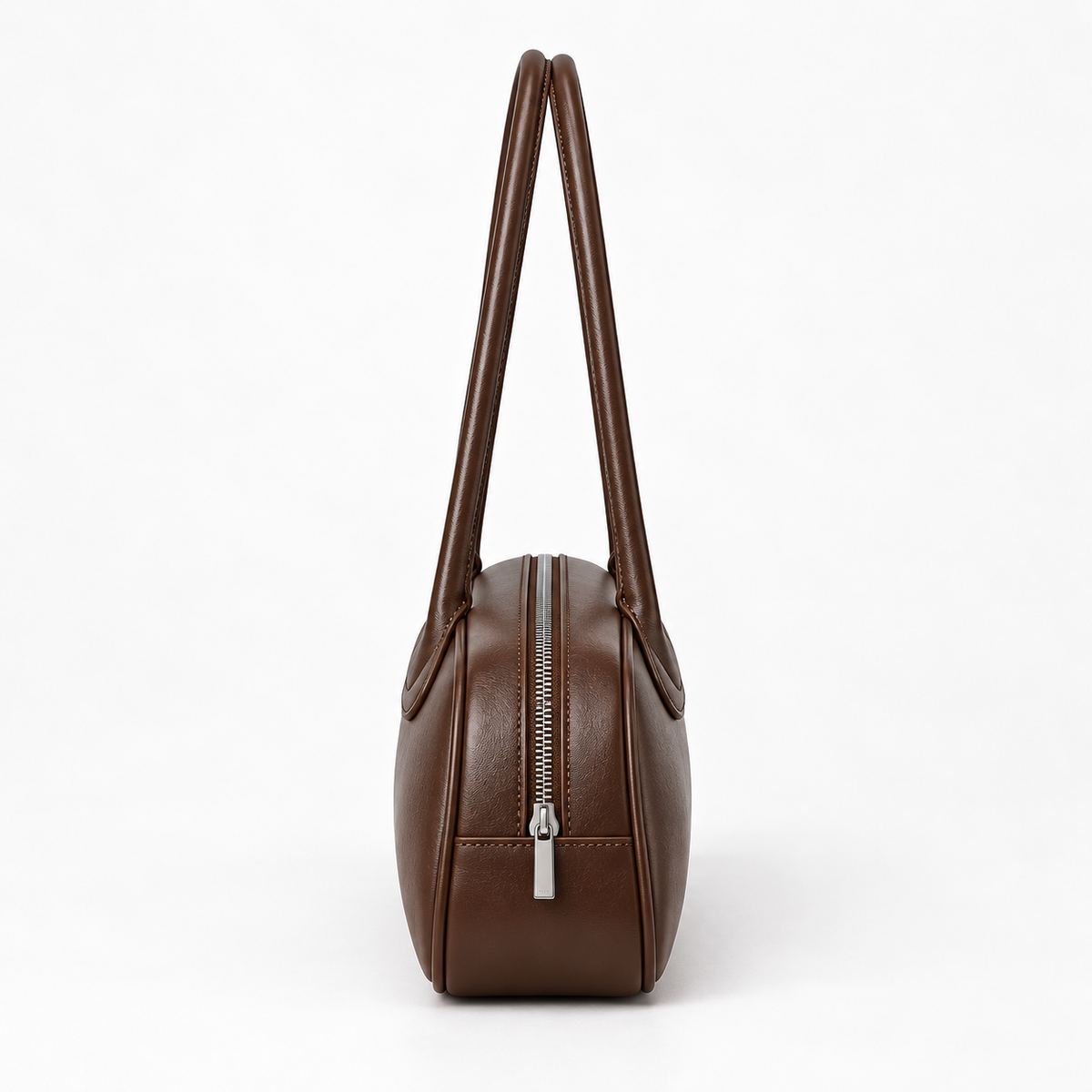 Long-Handle Shoulder Bag — Brown — side view