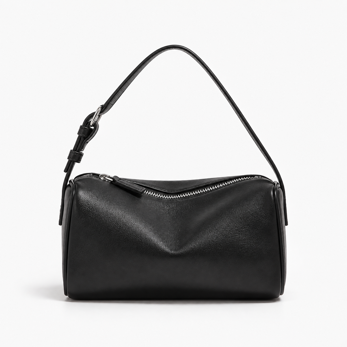 Mini Bowling Crossbody Bag — Black — front view