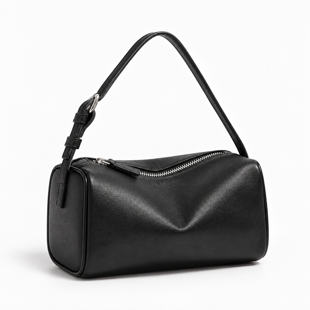 Mini Bowling Crossbody Bag — Black — front45 view