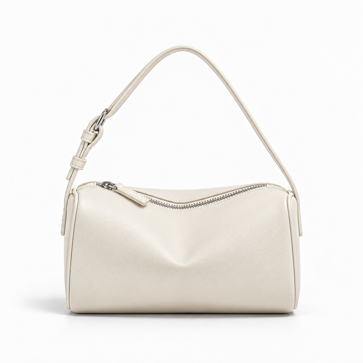 Mini Bowling Crossbody Bag — Ivory — front view