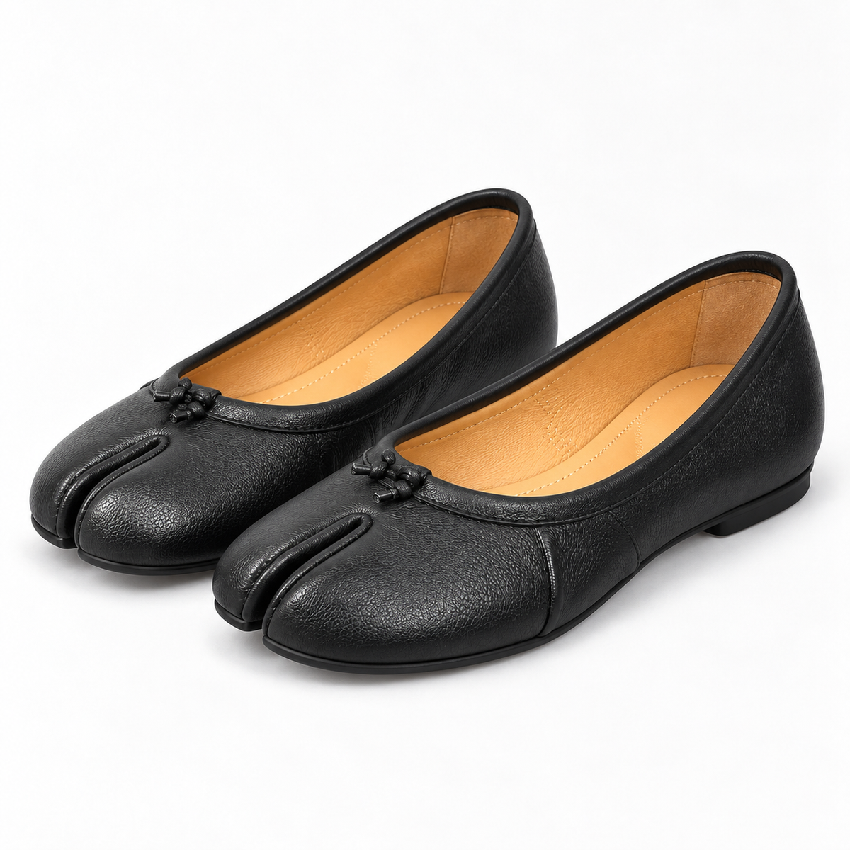Split-Toe Ballet Flats — Black — pair view